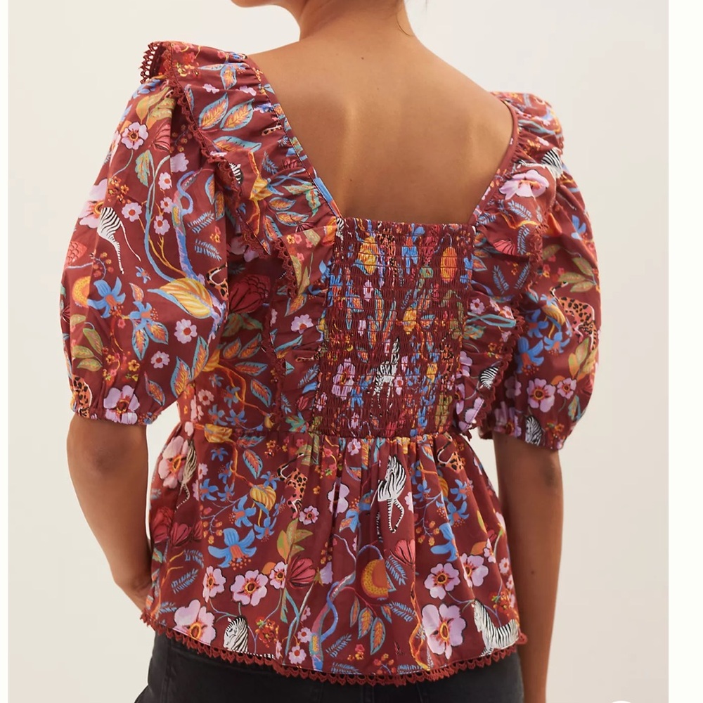 Maeve Ruffled Tie-Front Blouse - Picture 2 of 14